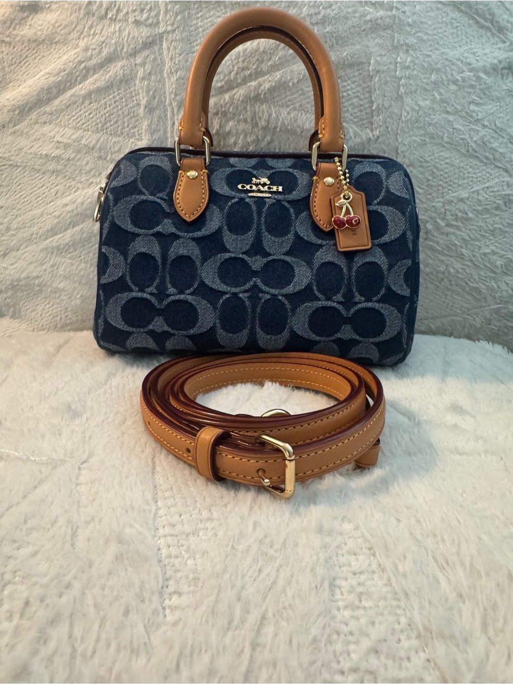 💙NWT Coach Mini Rowen 2025 Limited Edition crossbody Bag in Signature Dark Denim